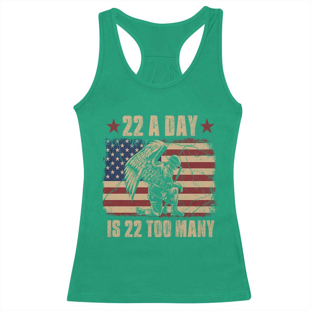 American Veteran Racerback Tank Top 22 A Day Is 22 Too Many Veteran Lives Matter