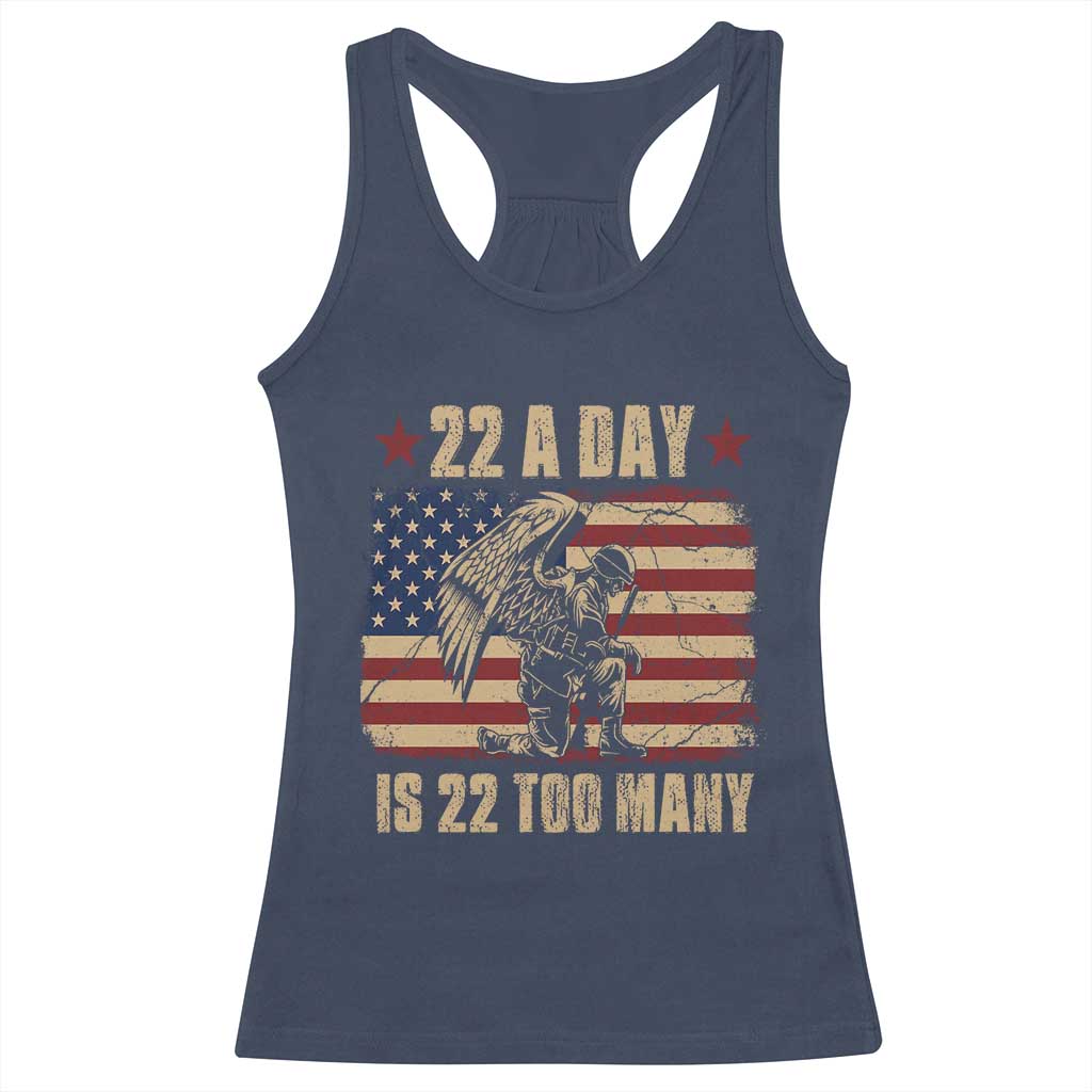 American Veteran Racerback Tank Top 22 A Day Is 22 Too Many Veteran Lives Matter