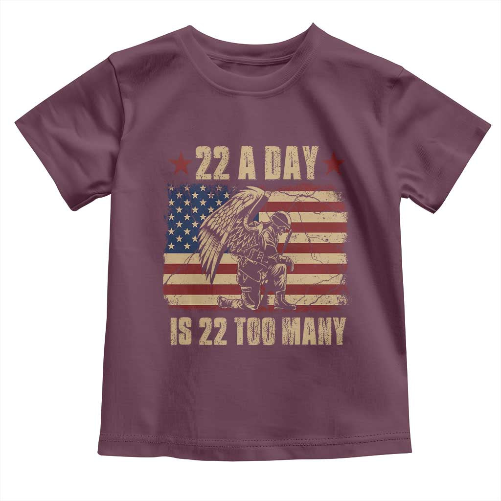 American Veteran Toddler T Shirt 22 A Day Is 22 Too Many Veteran Lives Matter