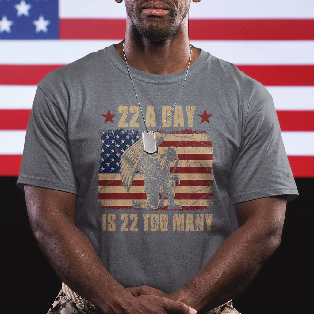22 A Day Is 22 Too Many Veteran Lives Matter Help Veterans T Shirt - Wonder Print Shop