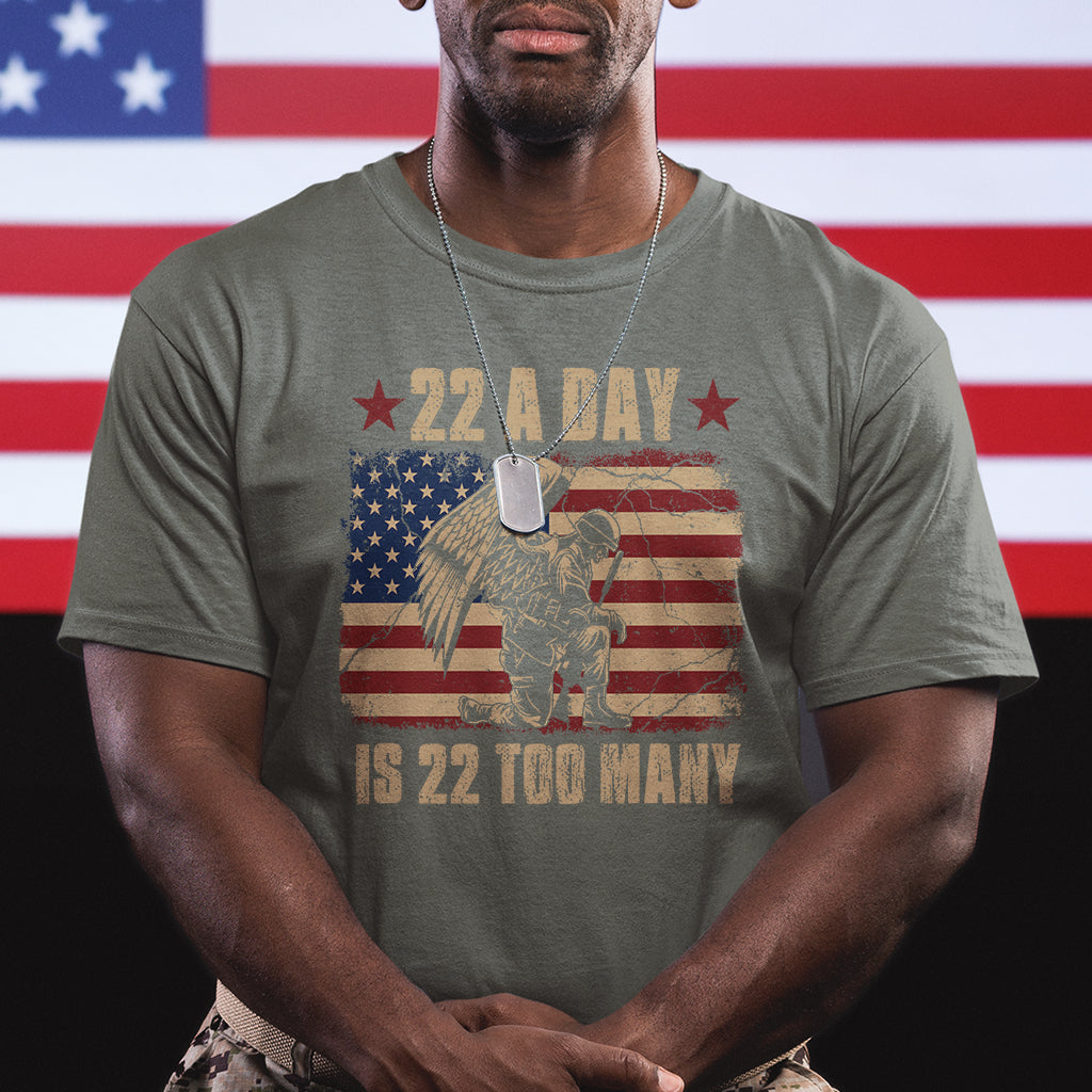 22 A Day Is 22 Too Many Veteran Lives Matter Help Veterans T Shirt - Wonder Print Shop