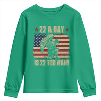 American Veteran Youth Sweatshirt 22 A Day Is 22 Too Many Veteran Lives Matter