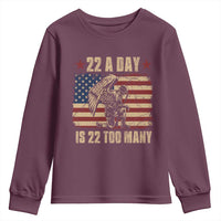 American Veteran Youth Sweatshirt 22 A Day Is 22 Too Many Veteran Lives Matter