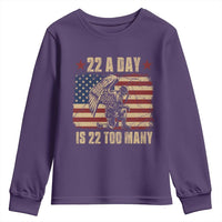 American Veteran Youth Sweatshirt 22 A Day Is 22 Too Many Veteran Lives Matter