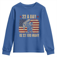American Veteran Youth Sweatshirt 22 A Day Is 22 Too Many Veteran Lives Matter