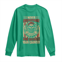 American Veteran Long Sleeve Shirt Never Underestimate An Old Man Who Defended Your Country