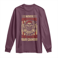 American Veteran Long Sleeve Shirt Never Underestimate An Old Man Who Defended Your Country