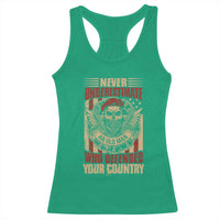 American Veteran Racerback Tank Top Never Underestimate An Old Man Who Defended Your Country