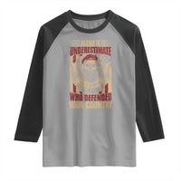 American Veteran Raglan Shirt Never Underestimate An Old Man Who Defended Your Country