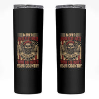 American Veteran Skinny Tumbler Never Underestimate An Old Man Who Defended Your Country