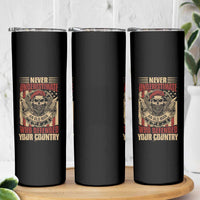 American Veteran Skinny Tumbler Never Underestimate An Old Man Who Defended Your Country
