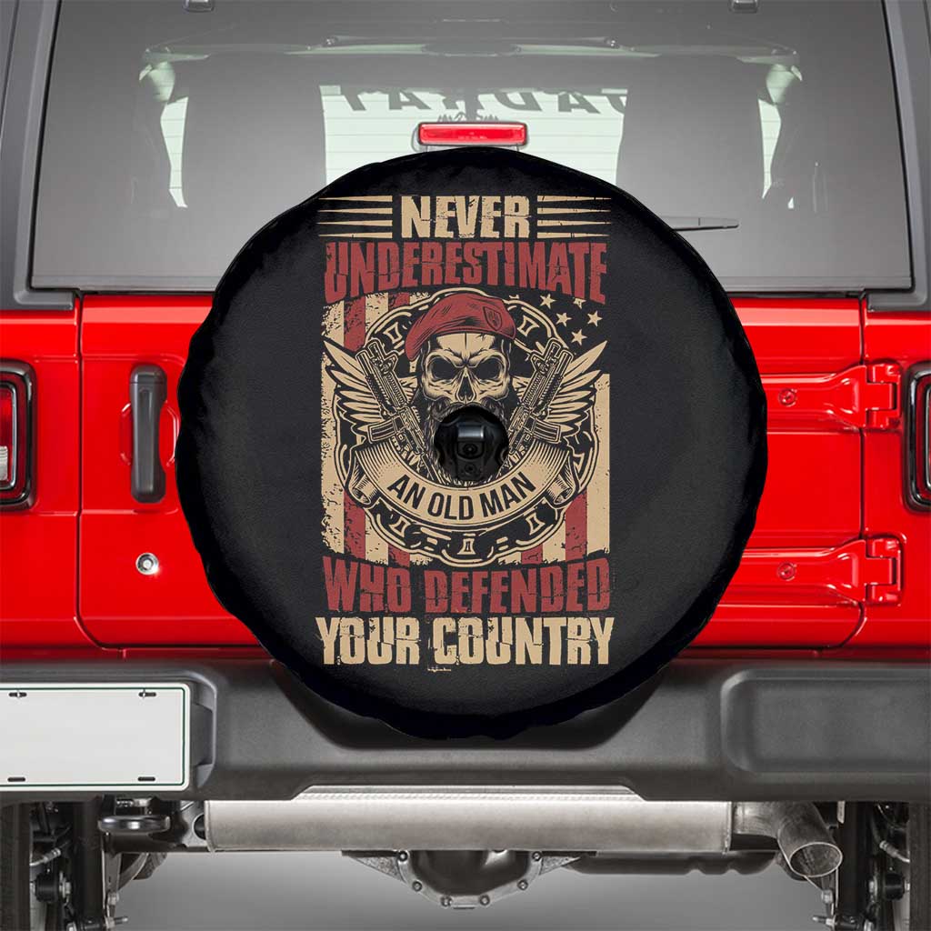 American Veteran Spare Tire Cover Never Underestimate An Old Man Who Defended Your Country