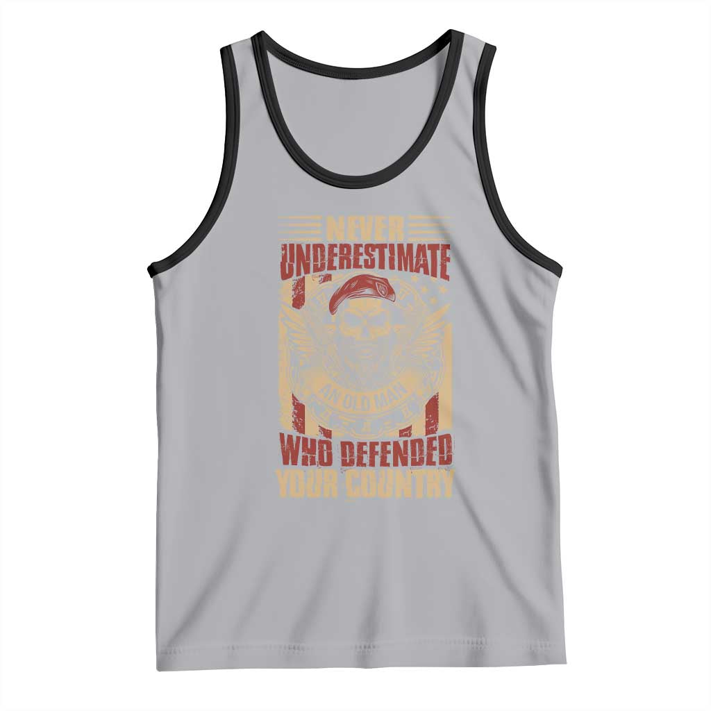 American Veteran Tank Top Never Underestimate An Old Man Who Defended Your Country