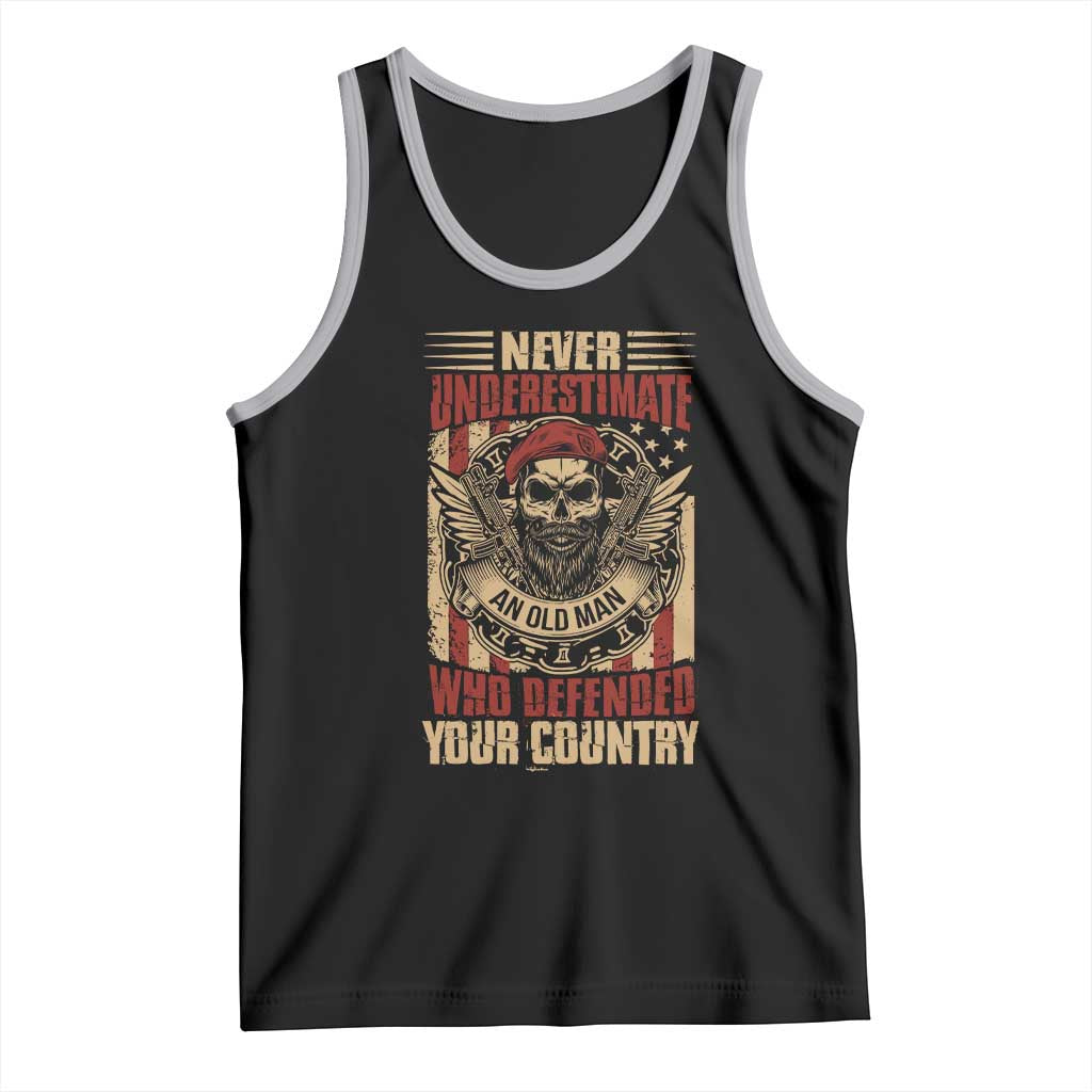 American Veteran Tank Top Never Underestimate An Old Man Who Defended Your Country