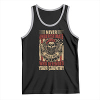 American Veteran Tank Top Never Underestimate An Old Man Who Defended Your Country