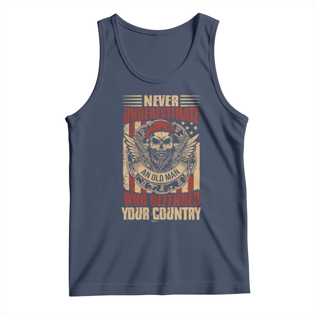 American Veteran Tank Top Never Underestimate An Old Man Who Defended Your Country
