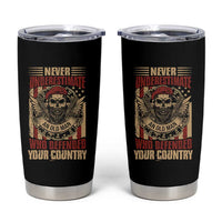 American Veteran Tumbler Cup Never Underestimate An Old Man Who Defended Your Country