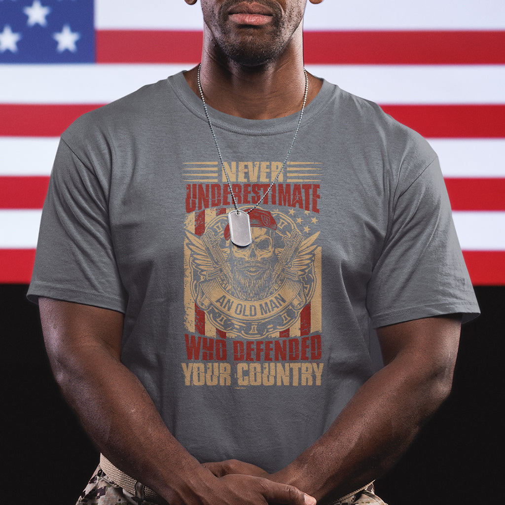Never Underestimate An Old Man Who Defended Your Country T Shirt - Wonder Print Shop