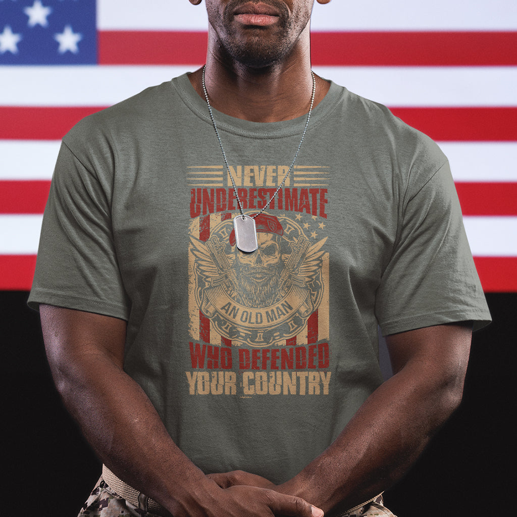 Never Underestimate An Old Man Who Defended Your Country T Shirt - Wonder Print Shop