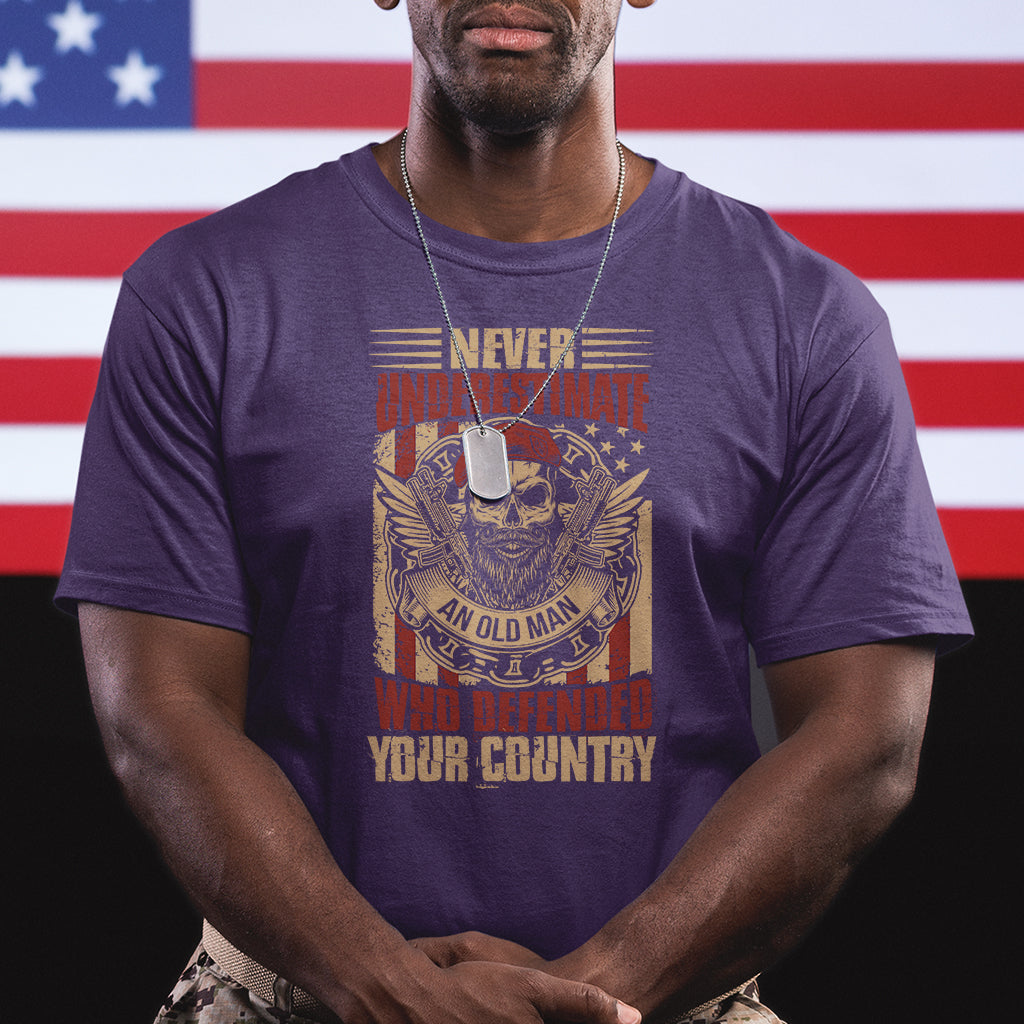 Never Underestimate An Old Man Who Defended Your Country T Shirt - Wonder Print Shop