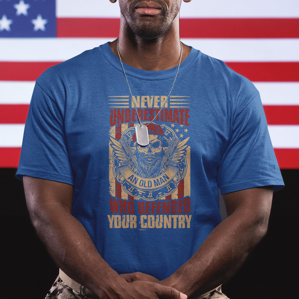 Never Underestimate An Old Man Who Defended Your Country T Shirt - Wonder Print Shop