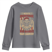 American Veteran Youth Sweatshirt Never Underestimate An Old Man Who Defended Your Country