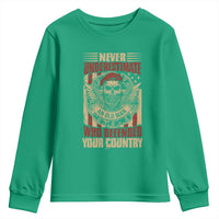 American Veteran Youth Sweatshirt Never Underestimate An Old Man Who Defended Your Country