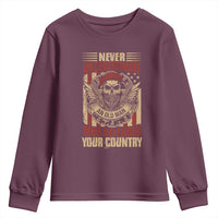 American Veteran Youth Sweatshirt Never Underestimate An Old Man Who Defended Your Country