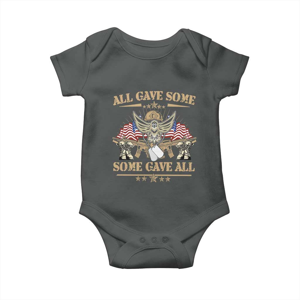 Patriotic Memorial Day Baby Onesie All Gave Some Some Gave All Veterans Memorials Day US Flag