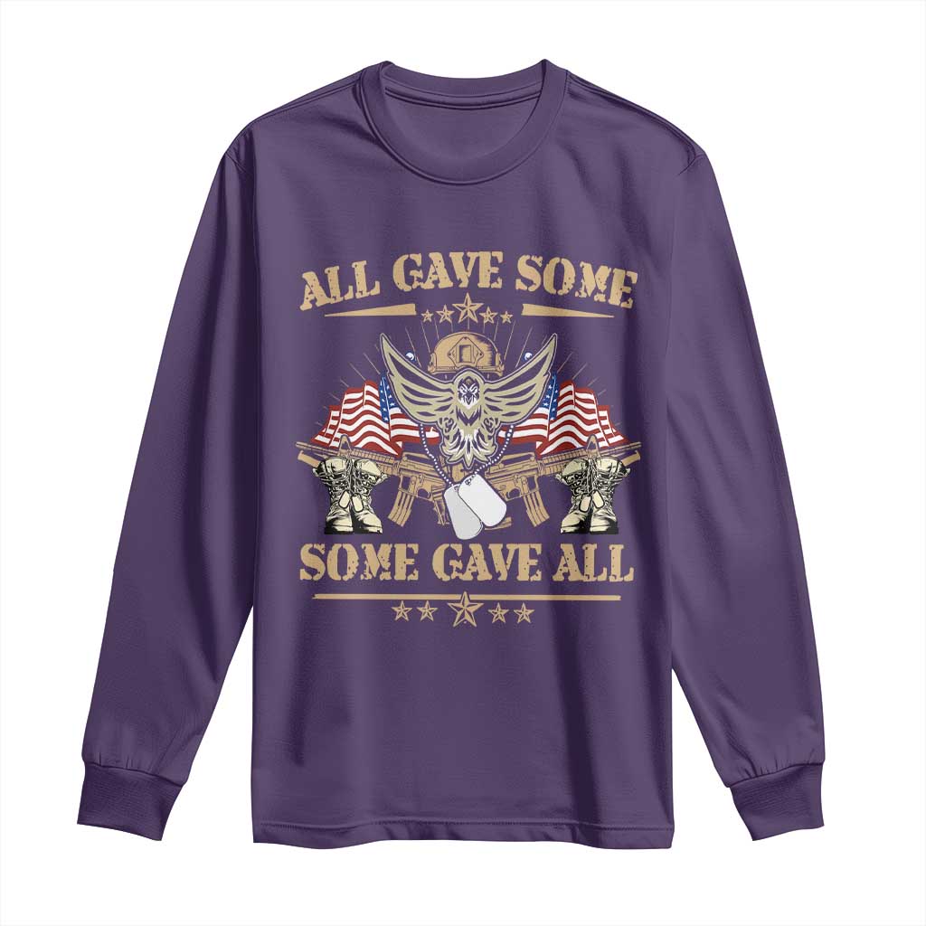 Patriotic Memorial Day Long Sleeve Shirt All Gave Some Some Gave All Veterans Memorials Day US Flag