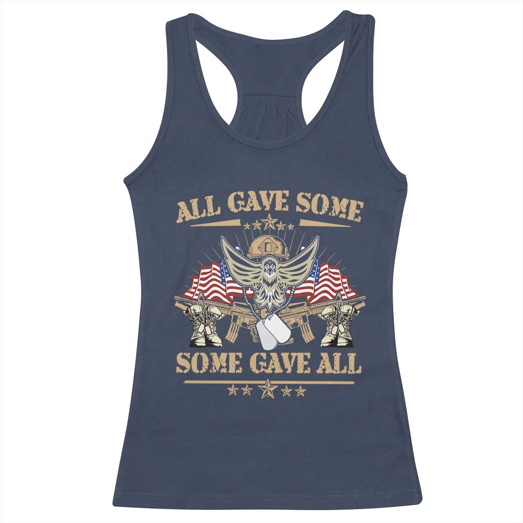 Patriotic Memorial Day Racerback Tank Top All Gave Some Some Gave All Veterans Memorials Day US Flag