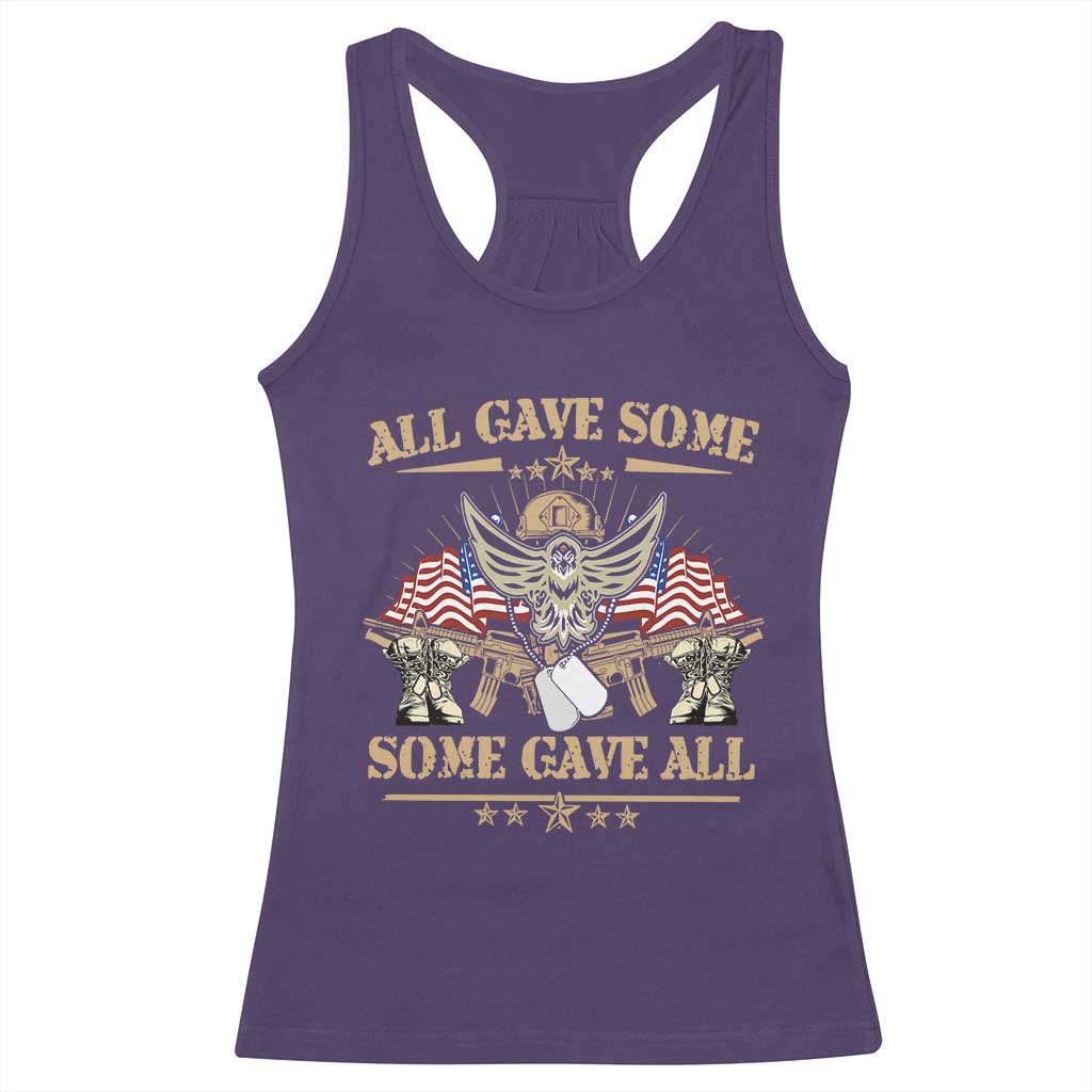 Patriotic Memorial Day Racerback Tank Top All Gave Some Some Gave All Veterans Memorials Day US Flag