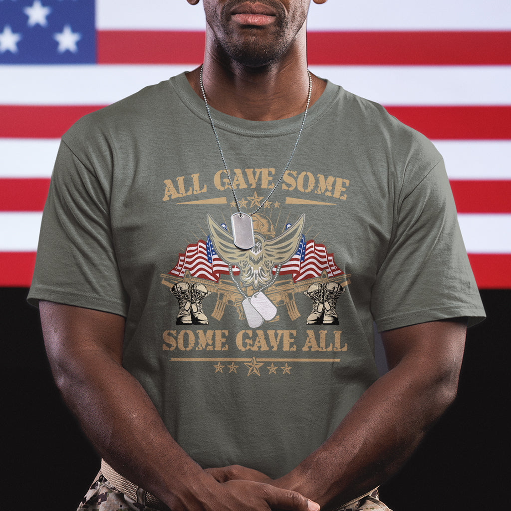 All Gave Some Some Gave All Veterans Memorials Day US Flag T Shirt - Wonder Print Shop