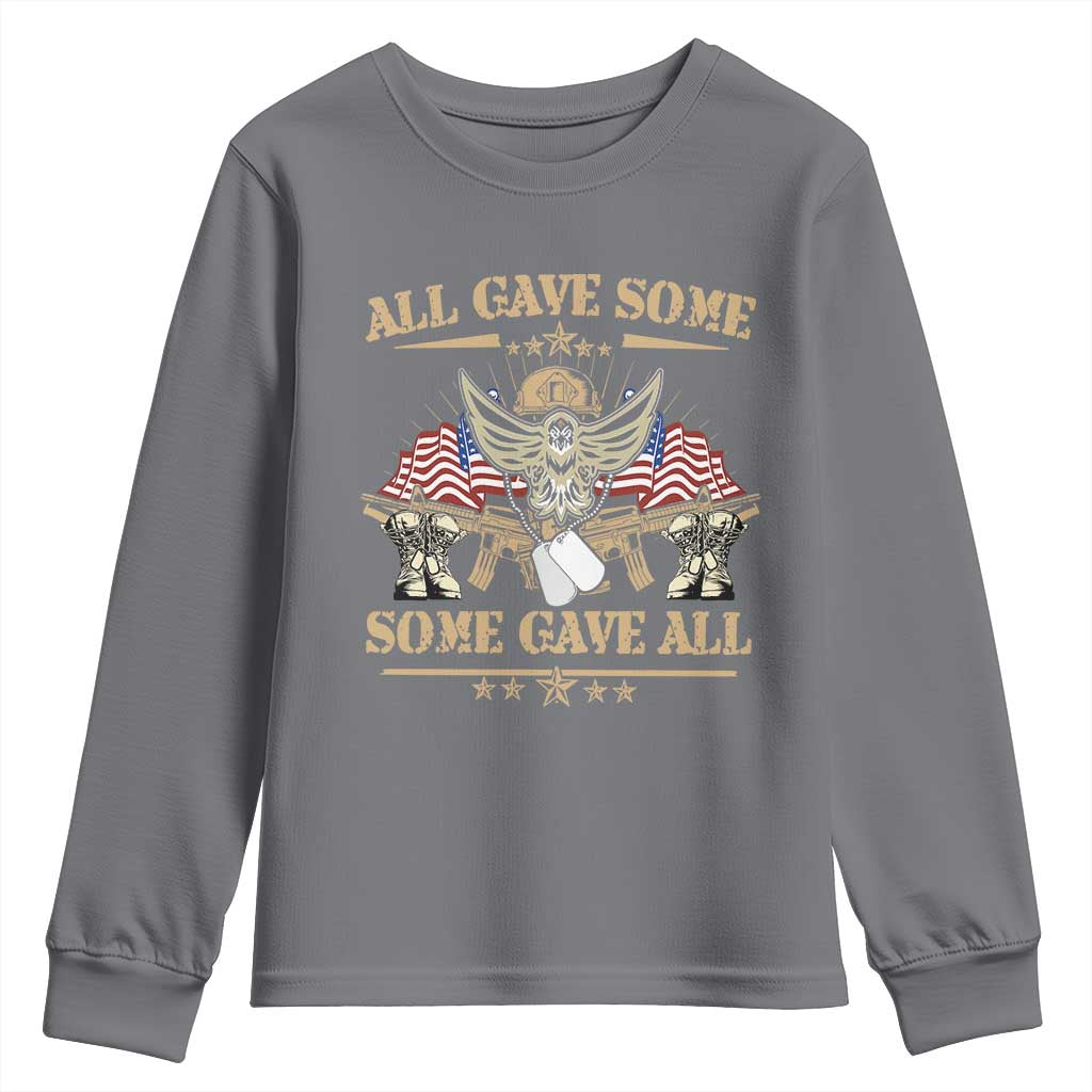 Patriotic Memorial Day Youth Sweatshirt All Gave Some Some Gave All Veterans Memorials Day US Flag