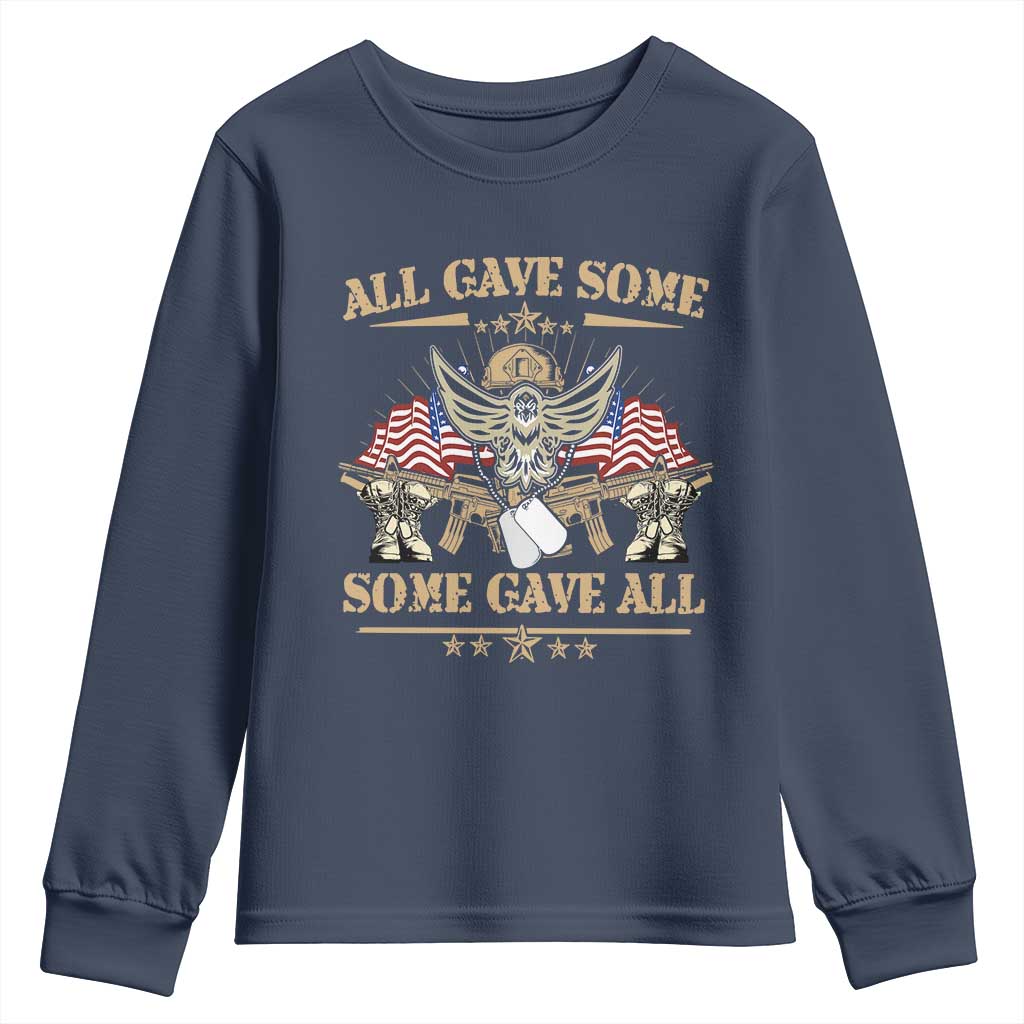 Patriotic Memorial Day Youth Sweatshirt All Gave Some Some Gave All Veterans Memorials Day US Flag