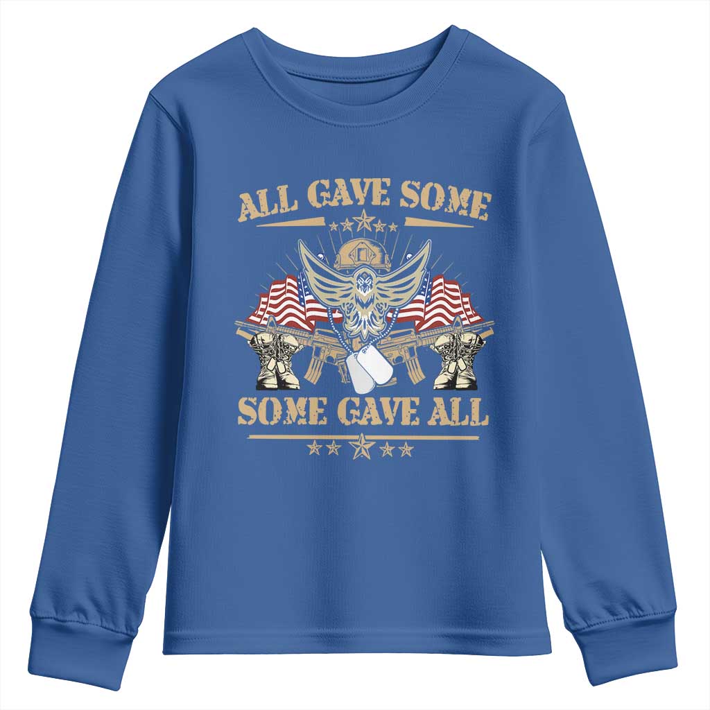 Patriotic Memorial Day Youth Sweatshirt All Gave Some Some Gave All Veterans Memorials Day US Flag
