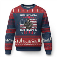 American Veteran Ugly Christmas Sweater I May Not Have A PhD But Have A DD-214 US Bald Eagle - Wonder Print Shop