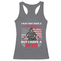 American Veteran Racerback Tank Top I May Not Have A PhD But Have A DD-214 US Bald Eagle
