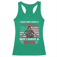American Veteran Racerback Tank Top I May Not Have A PhD But Have A DD-214 US Bald Eagle