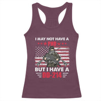 American Veteran Racerback Tank Top I May Not Have A PhD But Have A DD-214 US Bald Eagle
