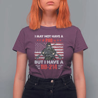 American Veteran T Shirt For Women I May Not Have A PhD But Have A DD-214 US Bald Eagle