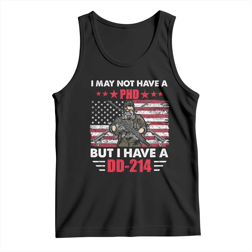 American Veteran Tank Top I May Not Have A PhD But Have A DD-214 US Bald Eagle