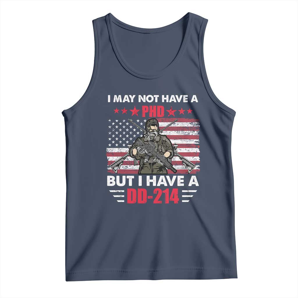 American Veteran Tank Top I May Not Have A PhD But Have A DD-214 US Bald Eagle