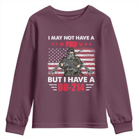 American Veteran Youth Sweatshirt I May Not Have A PhD But Have A DD-214 US Bald Eagle
