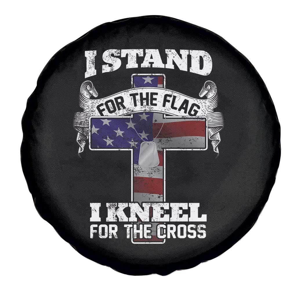 Patriotic Christian Spare Tire Cover I Stand For The Flag I Kneel For The Cross God American Flag Dog Tag