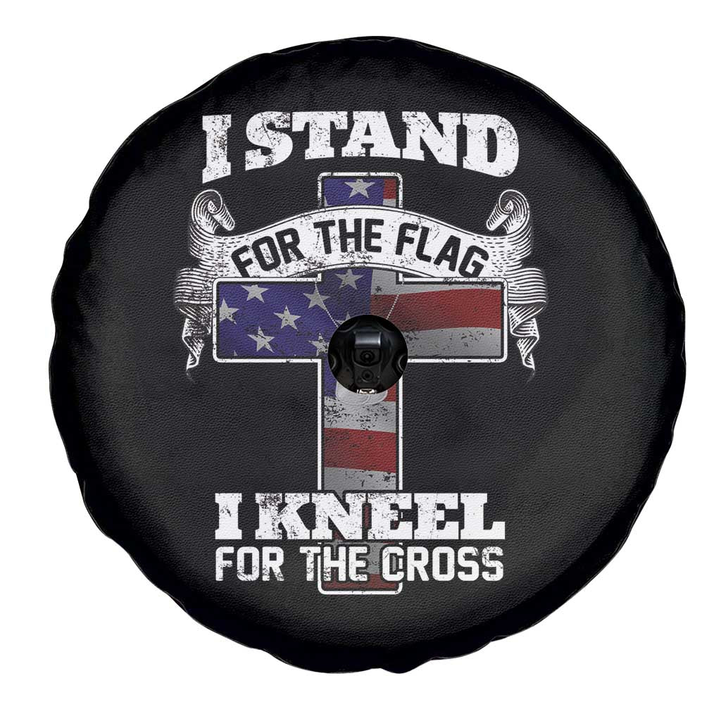 Patriotic Christian Spare Tire Cover I Stand For The Flag I Kneel For The Cross God American Flag Dog Tag