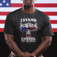 I Stand For The Flag I Kneel For The Cross God Christian T Shirt - Wonder Print Shop