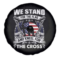 Patriotic Christian Spare Tire Cover We Stand For The Flag And Kneel For The Cross Faith American Flag