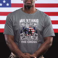 I Stand For The Flag And Kneel For The Cross Christian Faith T Shirt - Wonder Print Shop