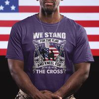 I Stand For The Flag And Kneel For The Cross Christian Faith T Shirt - Wonder Print Shop